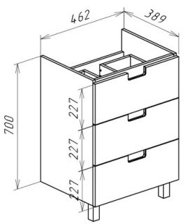 Тумба под раковину Bellezza Пегас 50см красный 00000011171